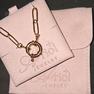 Gold Plated Paper Clip Chain Necklace